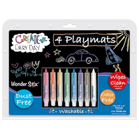The Pencil Grip Black Board Playmat Kit with 8 Wonder Stix, 8-1/2'' x 12'' TPG-648